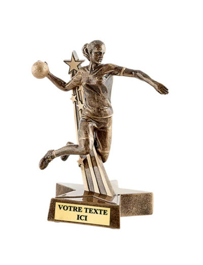 Trophee resine handball femme h. 21 cm