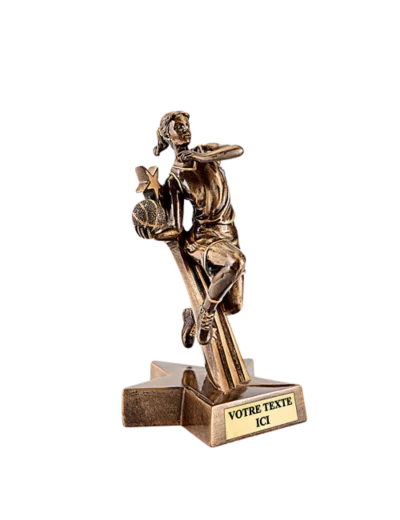 Trophee resine joueuse basket h. 20 cm