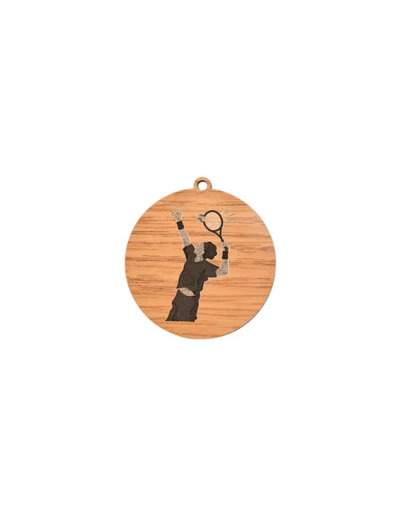Medaille en bois tennis diametre 50