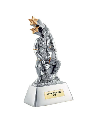 Resine pecheur h. 35 cm