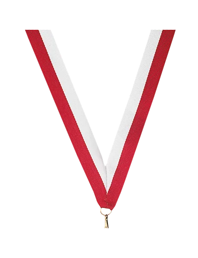 Ruban medaille rouge/blanc large 80x2.2cm