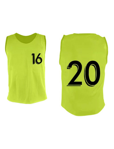Lot de 5 chasubles numéro 16 à 20