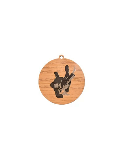 Medaille en bois judo diametre 50 m