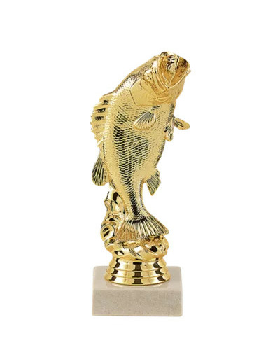 Trophee sujet plas or peche h 17 cm