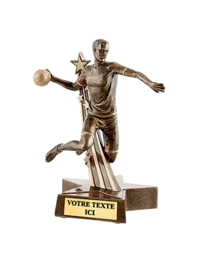 Trophee resine handball homme h. 21 cm