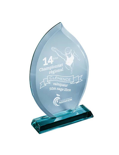 Trophee verre epaisseur 12mm h.26cm
