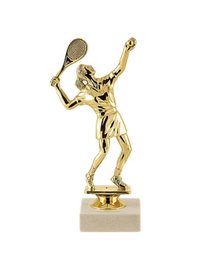 Trophee sujet plas or tennis h 18cm