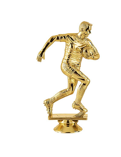 Sujet plastique or rugby h. 14cm