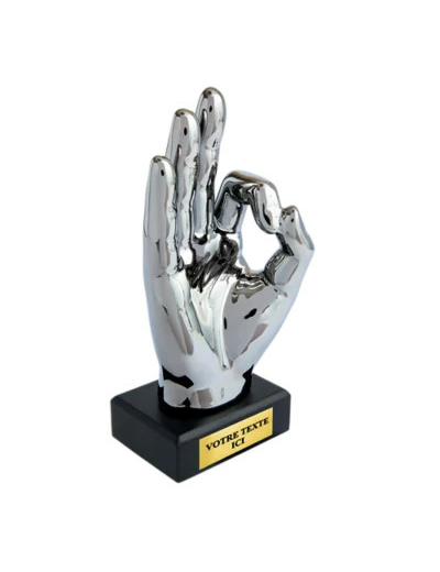 Trophee ceramique argent hauteur 19