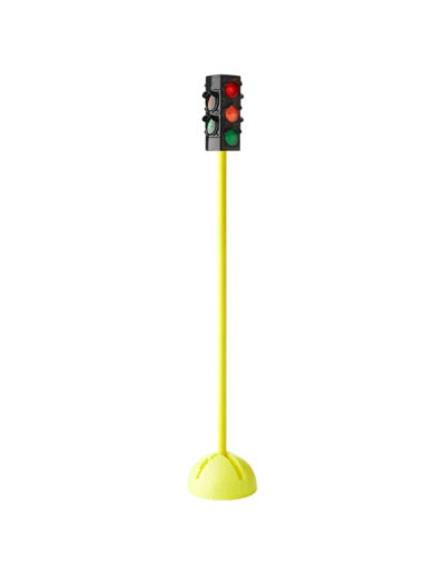 Feu tricolore sur pied avec socle