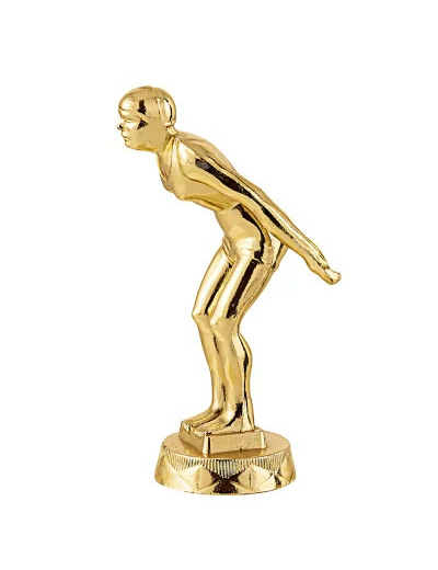 Sujet metal or natation fe h.10cm