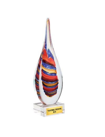 Trophee verre souffle transparent(e