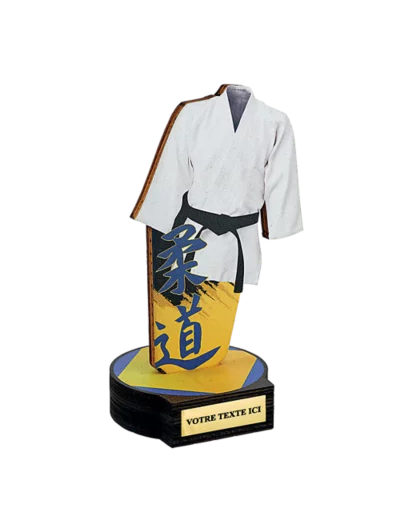 Trophee bois judo h 20 cm