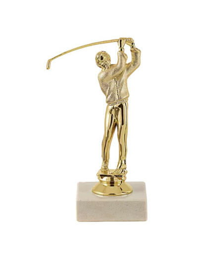 Trophee sujet plas or golf h 15 cm