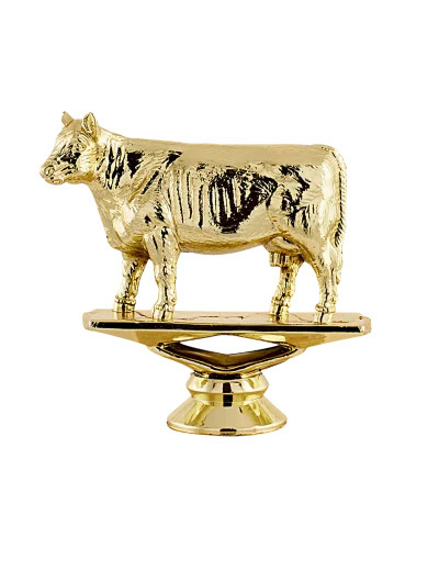 Sujet plastique or vache h.9cm