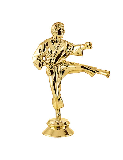 Sujet plastique or karate h. 13cm