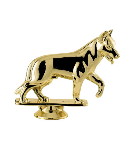 Sujet plastique or chien h. 9cm