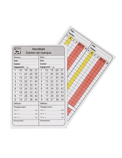 Cartes arbitrage handball