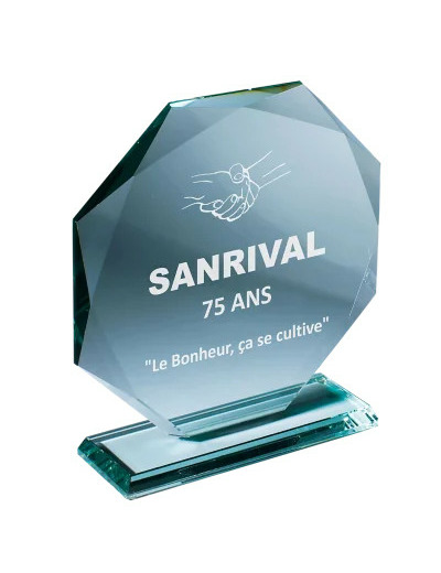 Trophee verre epaisseur 12mm h.23cm