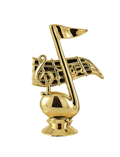 Sujet plastique or musique h. 11cm
