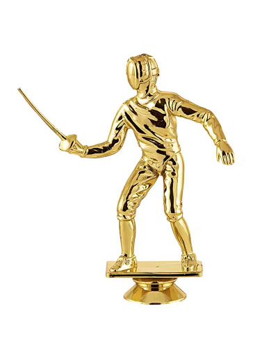 Sujet plastique or escrime h. 14cm