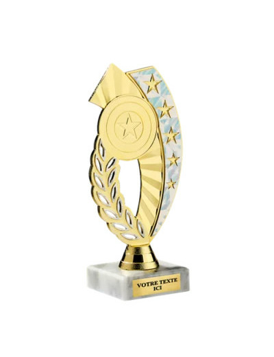 Petit trophee plastique monte or/bl