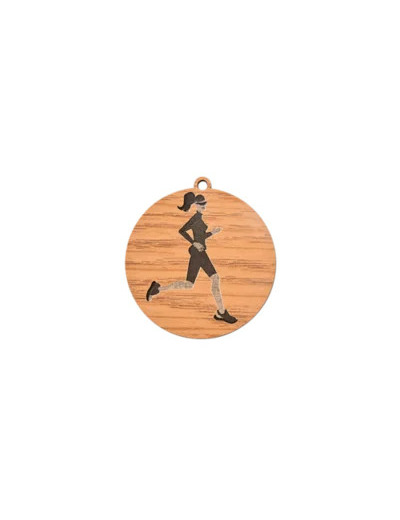 Medaille en bois running diametre 5