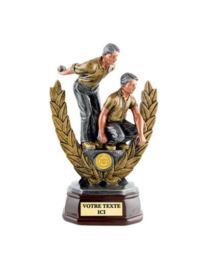 Trophee resine petanque doublette h. 26 cm