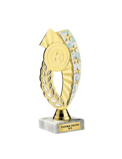 Petit trophee plastique monte or/bl