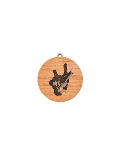 Medaille en bois judo diametre 50 m