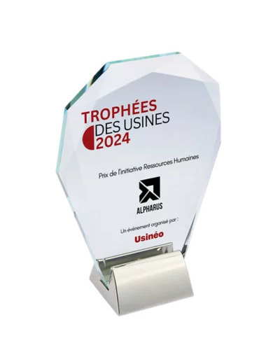 Trophee verre personnalisable trans