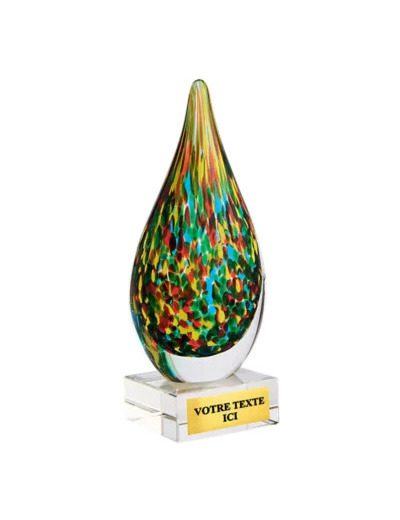 Trophee verre souffle transparent(e