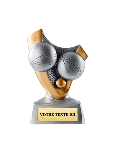 Trophee resine eco boule de petanqu h. 10cm