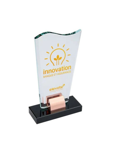 Trophee verre personnalisable trans