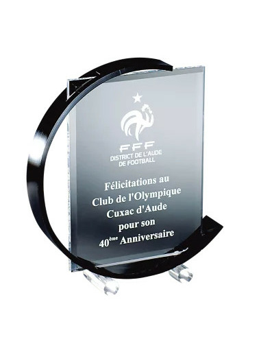 Trophee plexi epaiss 10+4mm h.22 cm