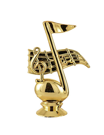 Sujet plastique or musique h. 11cm