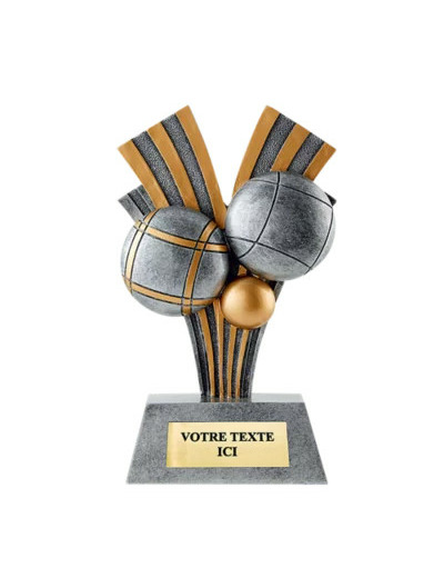 Trophee resine boule petanque h.21cm