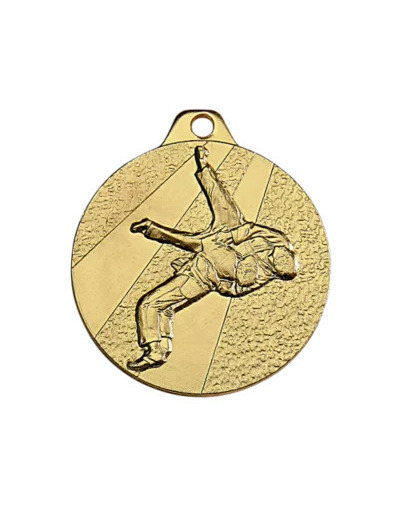 Medaille frappee fer or judo d 32 mm