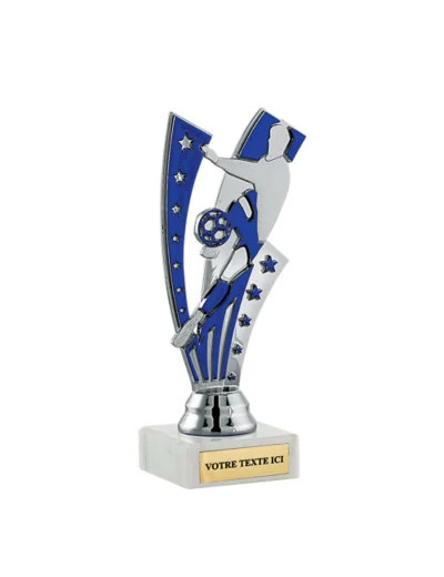 Trophee plastiq foot argt/bleu 16cm