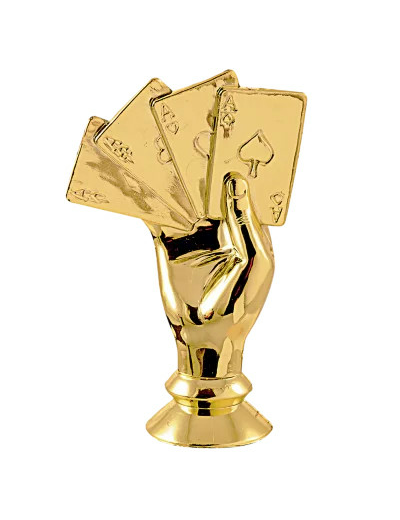 Sujet plastique or carte h. 8cm