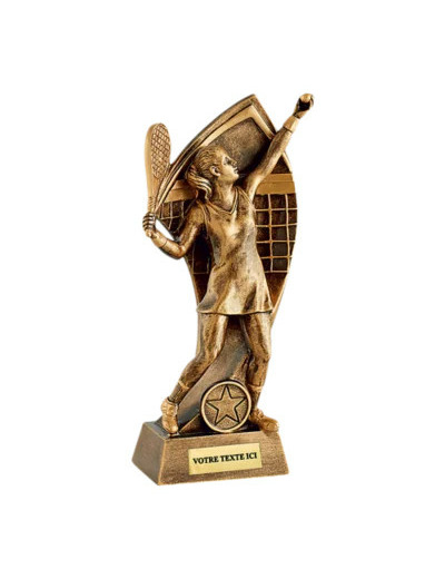 Trophee resine tennis femme h.22 cm