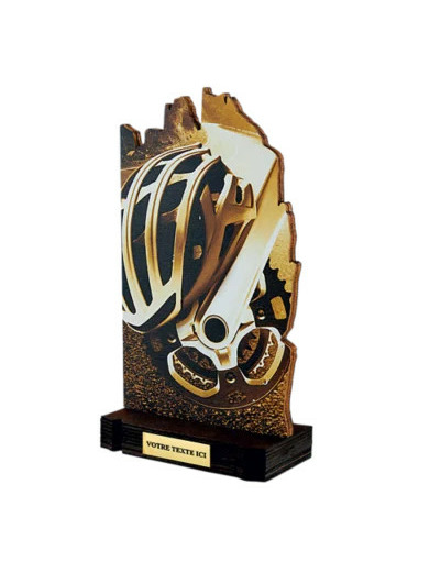 Trophee bois cyclisme h 22 cm