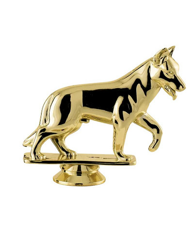 Sujet plastique or chien h. 9cm
